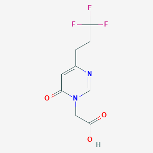 molecular formula C9H9F3N2O3 B1531437 2-[6-Oxo-4-(3,3,3-trifluoropropyl)-1,6-dihydropyrimidin-1-yl]acetic acid CAS No. 2098050-51-0