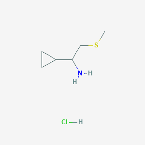 molecular formula C6H14ClNS B1531439 1-Cyclopropyl-2-(methylsulfanyl)ethan-1-amine hydrochloride CAS No. 2098012-95-2