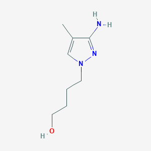 molecular formula C8H15N3O B15314394 4-(3-Amino-4-methyl-1h-pyrazol-1-yl)butan-1-ol 