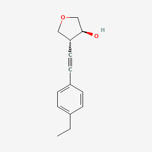 molecular formula C14H16O2 B1531443 (3S,4R)-4-[2-(4-ethylphenyl)ethynyl]oxolan-3-ol CAS No. 2165630-12-4