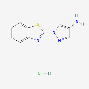 molecular formula C10H9ClN4S B1531446 1-(1,3-Benzothiazol-2-yl)-1H-pyrazol-4-amine hydrochloride CAS No. 2055790-17-3