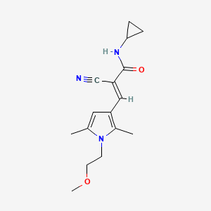 (2E)-2-cyano-N-cyclopropyl-3-[1-(2-methoxyethyl)-2,5-dimethyl-1H-pyrrol-3-yl]prop-2-enamide