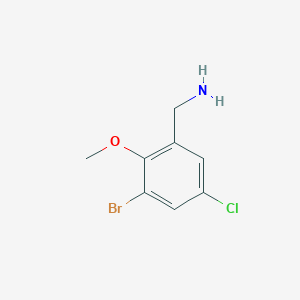 molecular formula C8H9BrClNO B15314488 (3-Bromo-5-chloro-2-methoxyphenyl)methanamine 