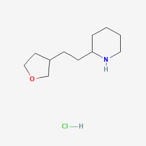 molecular formula C11H22ClNO B1531450 2-[2-(Oxolan-3-yl)ethyl]piperidine hydrochloride CAS No. 2098124-13-9