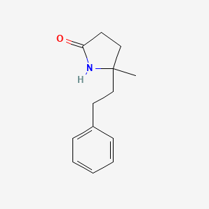 molecular formula C13H17NO B15314501 5-Methyl-5-(2-phenylethyl)pyrrolidin-2-one 