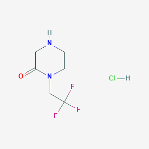 molecular formula C6H10ClF3N2O B1531453 1-(2,2,2-Trifluoroethyl)piperazin-2-one hydrochloride CAS No. 2098114-26-0