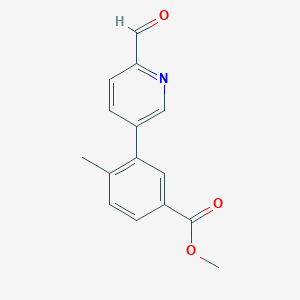 molecular formula C15H13NO3 B1531457 Methyl 3-(6-formylpyridin-3-yl)-4-methylbenzoate CAS No. 2138348-18-0