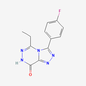 molecular formula C12H10FN5O B1531467 5-乙基-3-(4-氟苯基)[1,2,4]三唑并[4,3-d][1,2,4]三嗪-8(7H)-酮 CAS No. 1243029-84-6