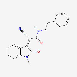 (2Z)-2-cyano-2-(1-methyl-2-oxo-1,2-dihydro-3H-indol-3-ylidene)-N-(2-phenylethyl)ethanamide