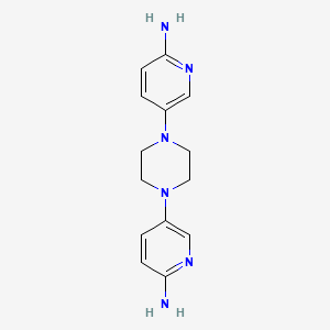 molecular formula C14H18N6 B1531488 5,5'-(Piperazine-1,4-diyl)bis(pyridin-2-amine) CAS No. 2144748-14-9