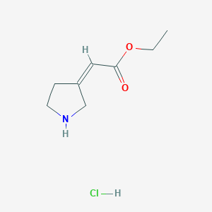 molecular formula C8H14ClNO2 B1531494 ethyl 2-[(3Z)-pyrrolidin-3-ylidene]acetate hydrochloride CAS No. 2098158-61-1