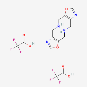 6,14-Dioxa-3,8,11,16-tetrazatricyclo[11.3.0.05,9]hexadeca-1(13),5(9),7,15-tetraene;2,2,2-trifluoroacetic acid