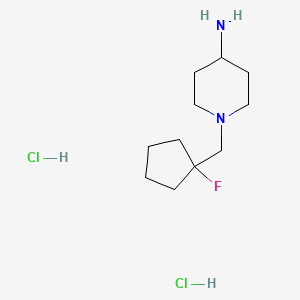 molecular formula C11H23Cl2FN2 B1531527 1-[(1-Fluorocyclopentyl)methyl]piperidin-4-amine dihydrochloride CAS No. 2097947-22-1