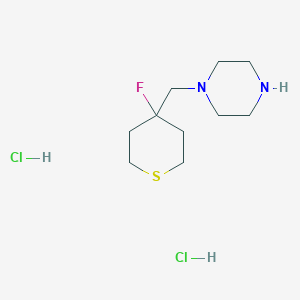 molecular formula C10H21Cl2FN2S B1531532 1-[(4-Fluorothian-4-yl)methyl]piperazine dihydrochloride CAS No. 2098023-29-9