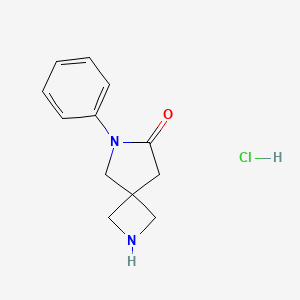 molecular formula C12H15ClN2O B1531535 6-Phenyl-2,6-diazaspiro[3.4]octan-7-one hydrochloride CAS No. 2098078-05-6