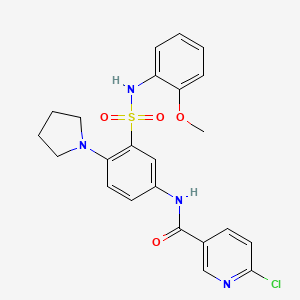 6-chloro-N-[3-[(2-methoxyphenyl)sulfamoyl]-4-pyrrolidin-1-ylphenyl]pyridine-3-carboxamide