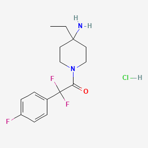 1-(4-Amino-4-ethylpiperidin-1-yl)-2,2-difluoro-2-(4-fluorophenyl)ethanone hydrochloride