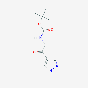 molecular formula C11H17N3O3 B15315492 Tert-butyl 2-(1-methyl-1h-pyrazol-4-yl)-2-oxoethylcarbamate 