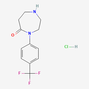 molecular formula C12H14ClF3N2O B1531558 4-[4-(Trifluoromethyl)phenyl]-1,4-diazepan-5-one hydrochloride CAS No. 2098129-19-0