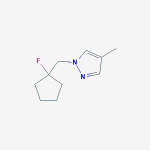 molecular formula C10H15FN2 B1531563 1-[(1-fluorocyclopentyl)methyl]-4-methyl-1H-pyrazole CAS No. 2098050-92-9
