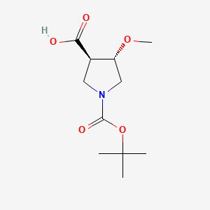 molecular formula C11H19NO5 B15315633 rac-(3R,4S)-1-[(tert-butoxy)carbonyl]-4-methoxypyrrolidine-3-carboxylicacid,trans 