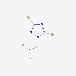 molecular formula C4H3Br2F2N3 B1531565 3,5-Dibromo-1-(2,2-difluoroethyl)-1H-[1,2,4]triazole CAS No. 1849206-41-2