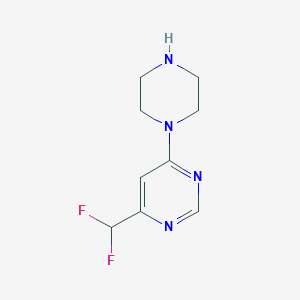 molecular formula C9H12F2N4 B1531566 4-(Difluoromethyl)-6-(piperazin-1-yl)pyrimidine CAS No. 2098063-11-5