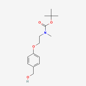 molecular formula C15H23NO4 B1531574 [2-(4-Hydroxymethyl-phenoxy)ethyl]methyl-carbamic acid tert-butyl ester CAS No. 2204959-18-0