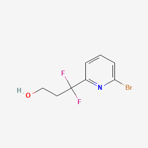 molecular formula C8H8BrF2NO B15316038 3-(6-Bromopyridin-2-yl)-3,3-difluoropropan-1-ol 