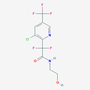 molecular formula C10H8ClF5N2O2 B1531605 2-(3-氯-5-(三氟甲基)吡啶-2-基)-2,2-二氟-N-(2-羟乙基)乙酰胺 CAS No. 1823183-81-8