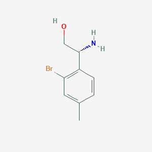 molecular formula C9H12BrNO B15316054 (r)-2-Amino-2-(2-bromo-4-methylphenyl)ethan-1-ol 