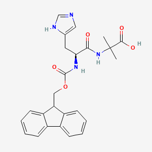 molecular formula C25H26N4O5 B15316093 Fmoc-His-Aib-OH 