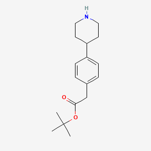 molecular formula C17H25NO2 B15316231 Tert-butyl2-[4-(piperidin-4-yl)phenyl]acetate 