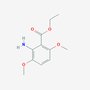 molecular formula C11H15NO4 B15316297 Ethyl 2-amino-3,6-dimethoxybenzoate 