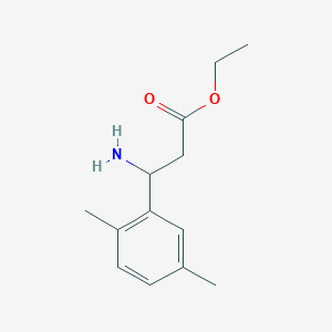 molecular formula C13H19NO2 B15316447 Ethyl 3-amino-3-(2,5-dimethylphenyl)propanoate CAS No. 502842-23-1