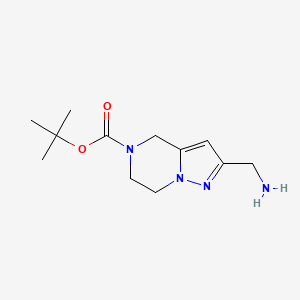 molecular formula C12H20N4O2 B1531646 叔丁基 2-(氨基甲基)-6,7-二氢吡唑并[1,5-a]哒嗪-5(4H)-羧酸酯 CAS No. 1251005-43-2