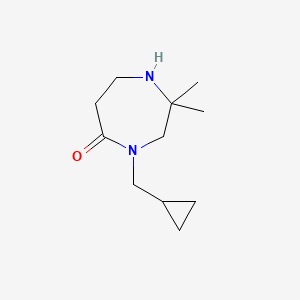 molecular formula C11H20N2O B1531648 4-(Cyclopropylmethyl)-2,2-dimethyl-1,4-diazepan-5-one CAS No. 2169453-70-5