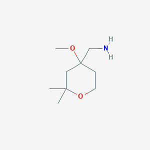 molecular formula C9H19NO2 B15316501 (4-Methoxy-2,2-dimethyltetrahydro-2h-pyran-4-yl)methanamine 