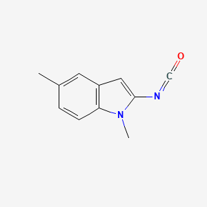 molecular formula C11H10N2O B15316509 2-isocyanato-1,5-dimethyl-1H-indole 