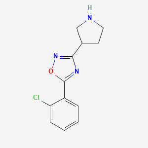 molecular formula C12H12ClN3O B1531651 5-(2-Chlorophenyl)-3-(pyrrolidin-3-yl)-1,2,4-oxadiazole CAS No. 1781384-98-2