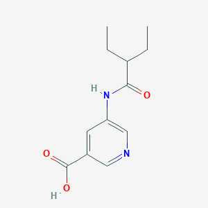 molecular formula C12H16N2O3 B15316520 5-(2-Ethylbutanamido)nicotinic acid 