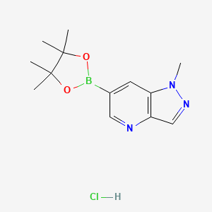 molecular formula C13H19BClN3O2 B15316544 1-methyl-6-(tetramethyl-1,3,2-dioxaborolan-2-yl)-1H-pyrazolo[4,3-b]pyridine hydrochloride 