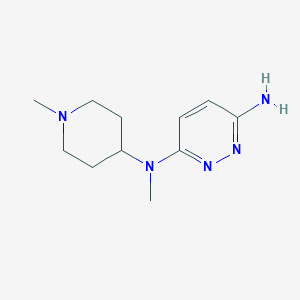 molecular formula C11H19N5 B1531664 N3-methyl-N3-(1-methylpiperidin-4-yl)pyridazine-3,6-diamine CAS No. 1594537-56-0
