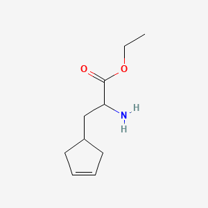 molecular formula C10H17NO2 B15316660 Ethyl 2-amino-3-(cyclopent-3-en-1-yl)propanoate 