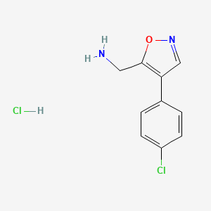 [4-(4-Chlorophenyl)-1,2-oxazol-5-yl]methanaminehydrochloride