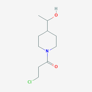 molecular formula C10H18ClNO2 B1531685 3-Chloro-1-(4-(1-hydroxyethyl)piperidin-1-yl)propan-1-one CAS No. 1694105-62-8