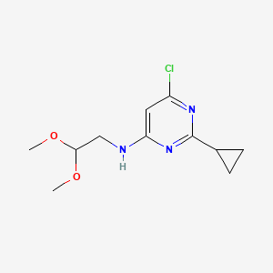 molecular formula C11H16ClN3O2 B1531712 6-氯-2-环丙基-N-(2,2-二甲氧基乙基)嘧啶-4-胺 CAS No. 1932970-10-9