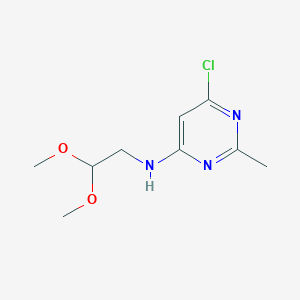 molecular formula C9H14ClN3O2 B1531713 6-氯-N-(2,2-二甲氧基乙基)-2-甲基嘧啶-4-胺 CAS No. 1700320-40-6