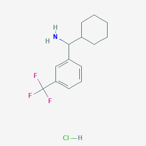 molecular formula C14H19ClF3N B1531719 环己基[3-(三氟甲基)苯基]甲胺盐酸盐 CAS No. 1803570-20-8