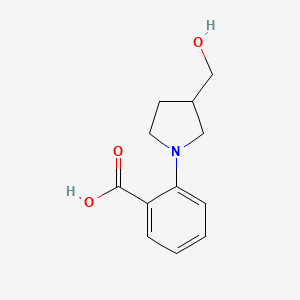molecular formula C12H15NO3 B1531720 2-[3-(Hydroxymethyl)pyrrolidin-1-yl]benzoic acid CAS No. 1566143-19-8